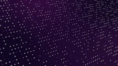 Abstract Digital Dots Background: Glowing White Particles on Deep Purple Matrix Stock Footage 332850048