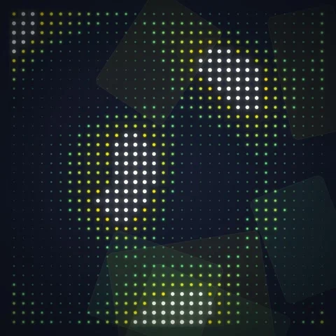 Abstract Digital Dots Pattern with Geometric Shapes and Glowing Effects Stock Footage 348231214