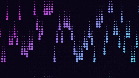 Abstract digital dots pattern with vibrant purple and blue color scheme Stock Footage 348717370