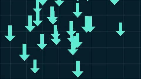 Abstract Digital Downward Arrows Pattern Design. 库存插图
