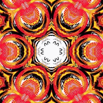 Abstract digital Drawn Geometric Pattern Decorative Element Illustration. Stock Illustration