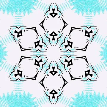 Abstract digital Drawn Geometric Pattern Decorative Element Illustration. Stock Illustration