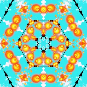 Abstract digital Drawn Geometric Pattern Decorative Element Illustration. Stock Illustration