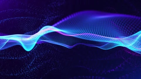 Abstract digital dynamic particle waves with light motion lights background 動画素材 248701663