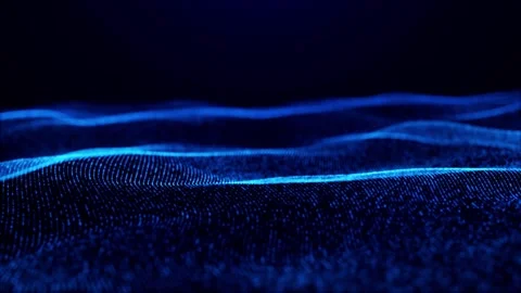 Abstract digital dynamic particle waves with light motion lights background, Stock Footage 252820580