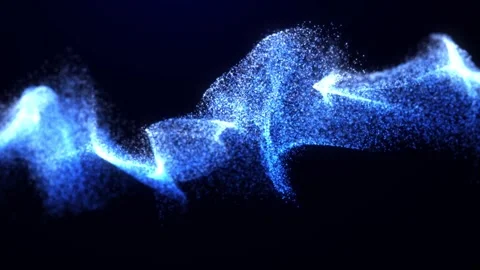 Abstract digital dynamic particle waves with light motion lights background, Stock Footage 276951818