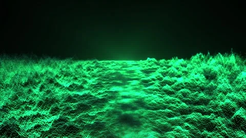 Abstract digital dynamic particle waves with light motion lights background Stock Footage 285747175