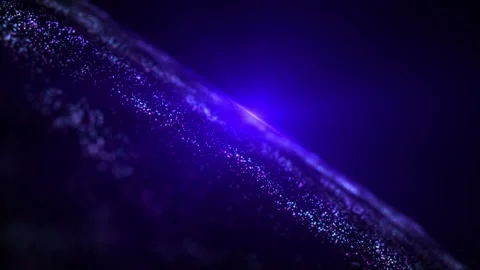 Abstract digital dynamic particle waves with light motion lights background, Stock Footage 303087602
