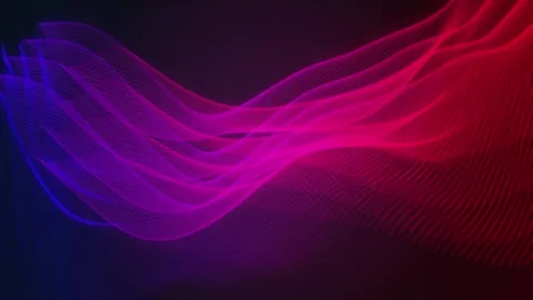 Abstract digital dynamic particle waves. Multi-wave data streams. Stock Footage 308114147