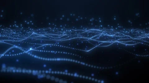 Abstract digital dynamic particle waves. Animation background. Stock Footage 308150542