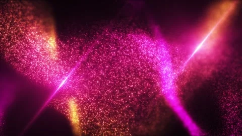 Abstract digital dynamic pink particle waves with light motion lights Stock Footage 303083984