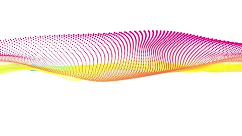 Abstract digital dynamic waves of particles on a white background, data flow Stock Footage 263973375
