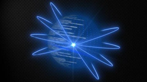 Abstract digital earth with binary code in blue design on dark background Stock Illustration