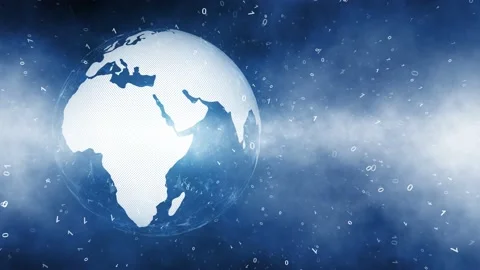 Abstract digital earth with binary data Stock Footage 144698380