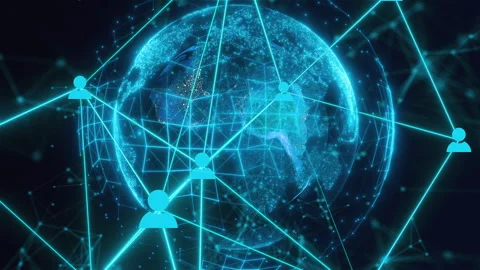 Abstract digital Earth with connection dots Stock Footage 333197120