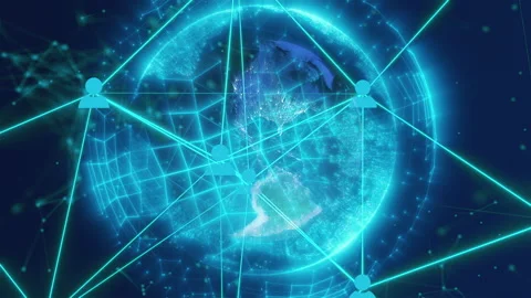 Abstract digital Earth with connection dots Stock Footage 333200171