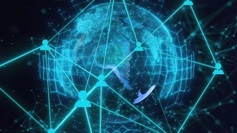 Abstract digital Earth with connection dots Stock Illustration
