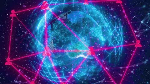 Abstract digital Earth with connection dots Stock Illustration