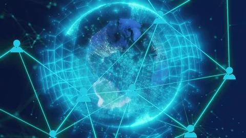 Abstract digital Earth with connection dots Stock Illustration