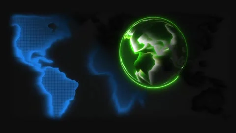 Abstract digital earth globe with blue particle cloud. Abstract digital ear.. Stock Footage 337021606