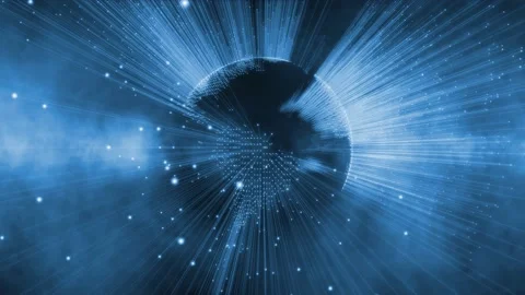 Abstract digital earth globe cyberspace Stock Footage 147555428