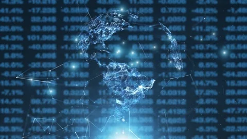 Abstract digital earth globe cyberspace data animation Stock Footage 337245426
