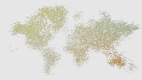 Abstract digital earth map animation with dot particle technology in zoom in Stock Footage 346735070