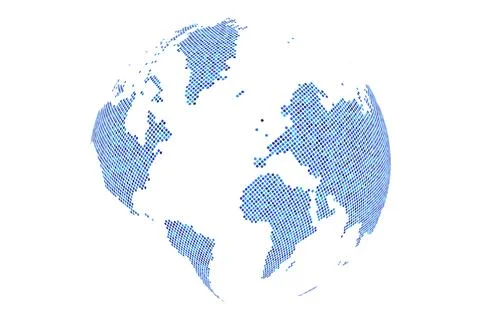 Abstract digital earth sphere composed of dots. Vector stylized blueprint c.. 스톡 일러스트