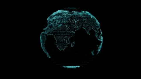 Abstract digital earth spinning in seamless loop Stock Footage 117037489
