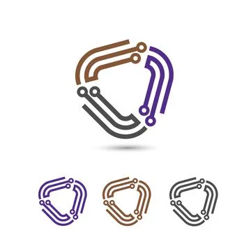 Abstract Digital electronics logo design Stock Illustration