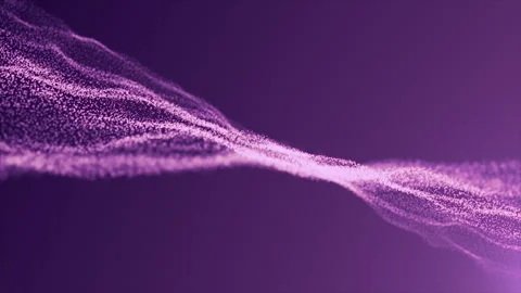 Abstract digital elegant particle wave background animation. Pink shining waves Stock Footage 243748068