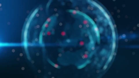 Abstract Digital Energy Concentric Circles with Colorful Sparkles Stock Footage 341921922
