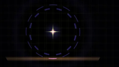 Abstract Digital Energy Core with Pulsing Light and Geometric Grid Overlay. Stock Footage 340493970