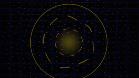 Abstract Digital Energy Core with Rotating Circular Data Rings. Stock Footage 340494159