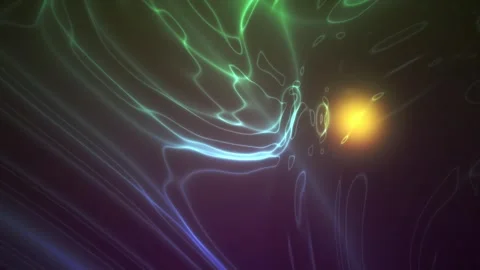Abstract Digital Energy Flow with Glowing Light Particles and Dynamic Wave .. Stock Footage 340494242
