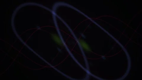 Abstract Digital Energy Flow with Glowing Particles and Interconnected Orbi.. Stock Footage 341779409