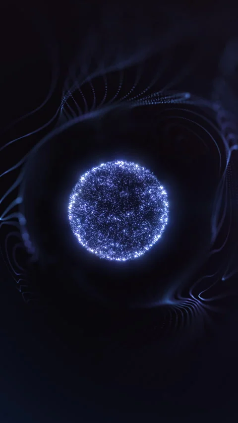 Abstract digital energy glowing sphere of moving particles and shiny clouds.. Stock Footage 324911142