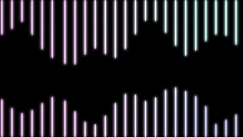 Abstract digital equalizer with glowing pink and cyan neon vertical lines Stock-Footage 333966186