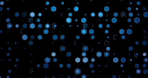 Abstract digital esagons hexagons elettric blue lines background movement Stock Footage 107445530