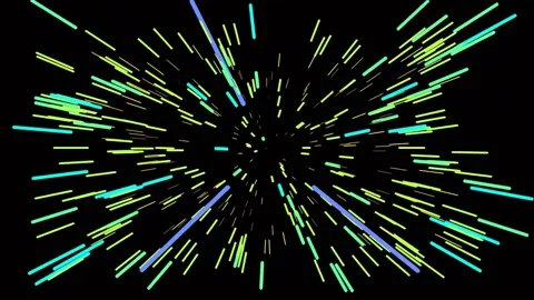 Abstract digital explosion burst of colorful lines and geometric patterns Stock Footage 342115088