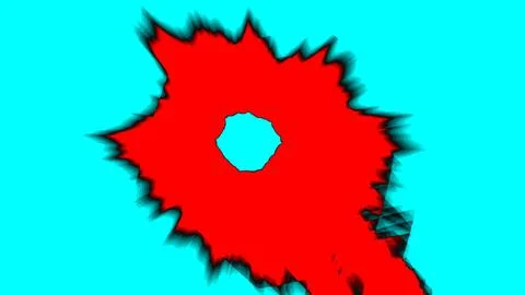 Abstract digital explosion graphic with electric blue background Stock Illustration