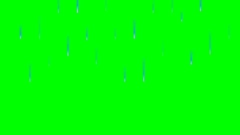 Abstract digital falling rain particles against a vibrant chroma key green Stock Footage 340265026