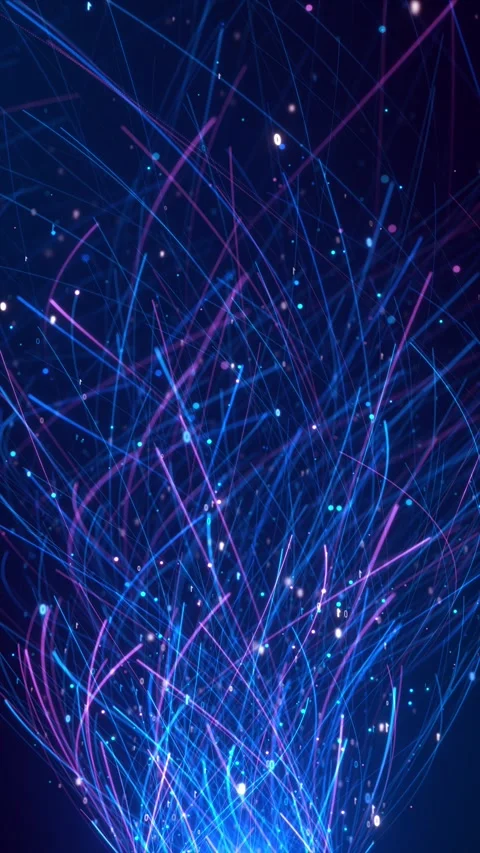 Abstract Digital Fiber Optic Light Trails High Speed bursting digital space. hig Stock Footage 342782283