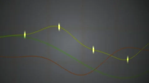 Abstract digital financial chart line graph animation with glowing nodes on.. 스톡 동영상 346325420