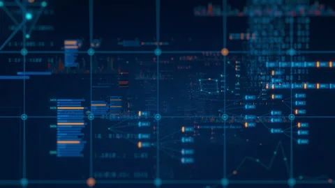 Abstract Digital Financial Data Charts Background Stock Footage 322631567