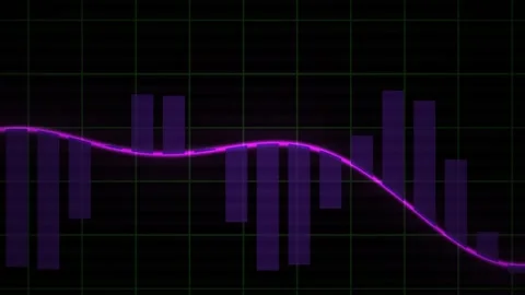Abstract Digital Financial Data Visualization with Moving Purple Wave and B.. Stock Footage 341779441