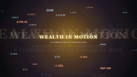 Abstract digital financial data visualization with stock market indices and 库存影片 343863332