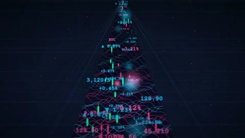 Abstract Digital Financial Data Visualization with Floating Stock Market Charts Stock Footage 344775885