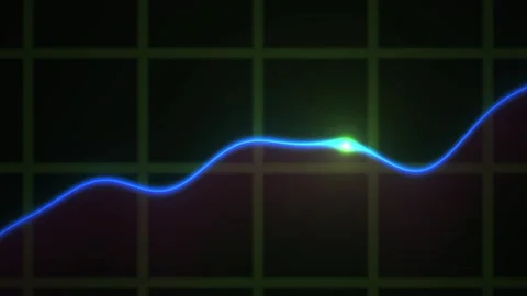 Abstract Digital Financial Graph Moving Across Grid Background. Stock Footage 341779439