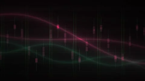 Abstract Digital Financial Market Data Visualization with Animated Glowing .. Stock Footage 341779462